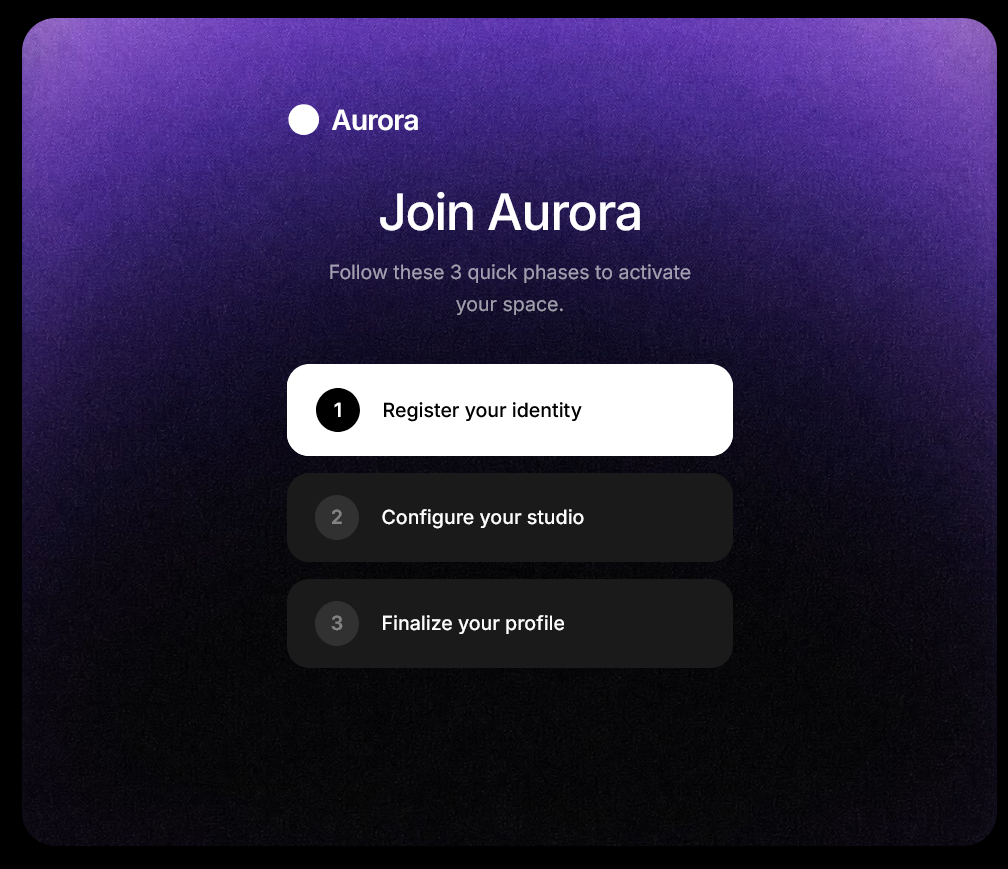 Aurora Sign Up